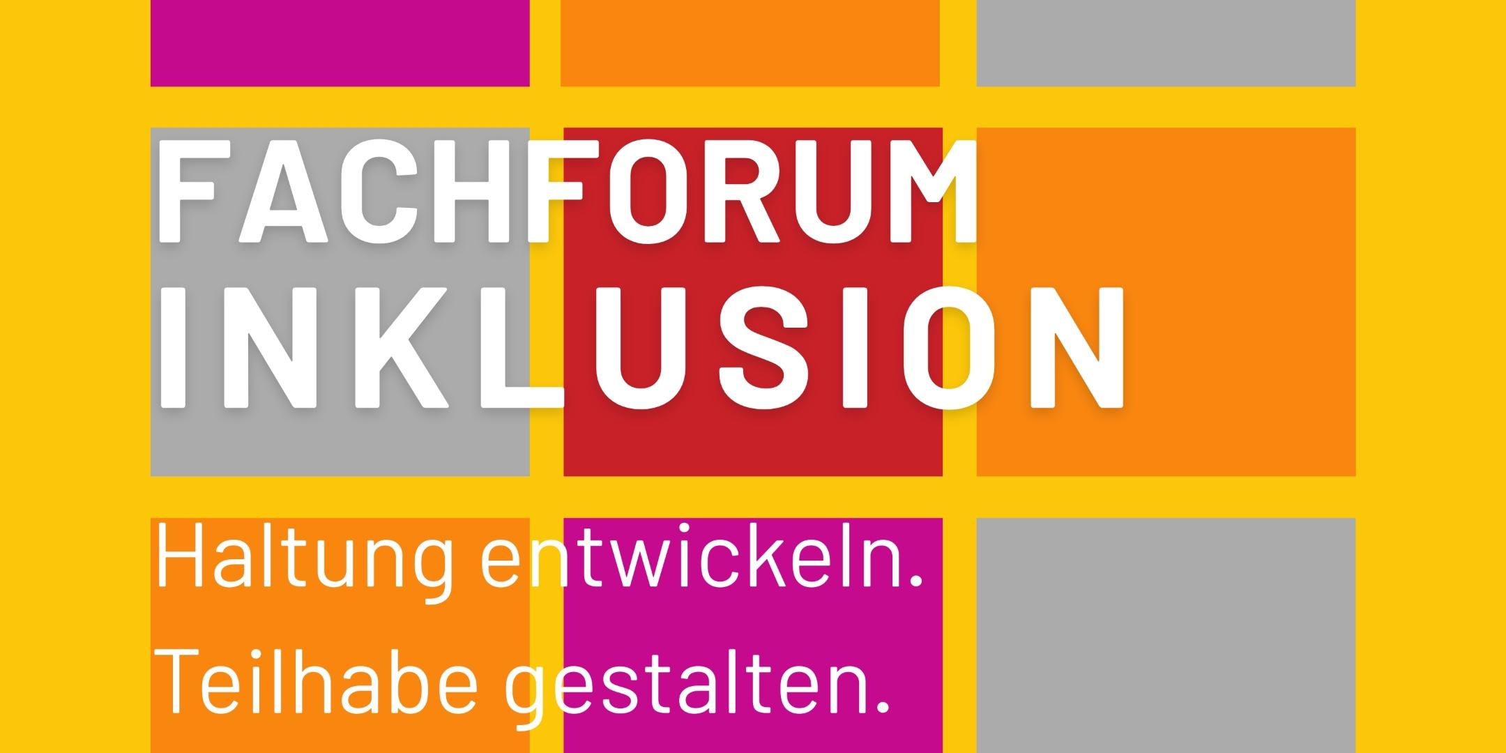Titel der Veranstaltung vor dem Hintergrund aus bunten Kacheln