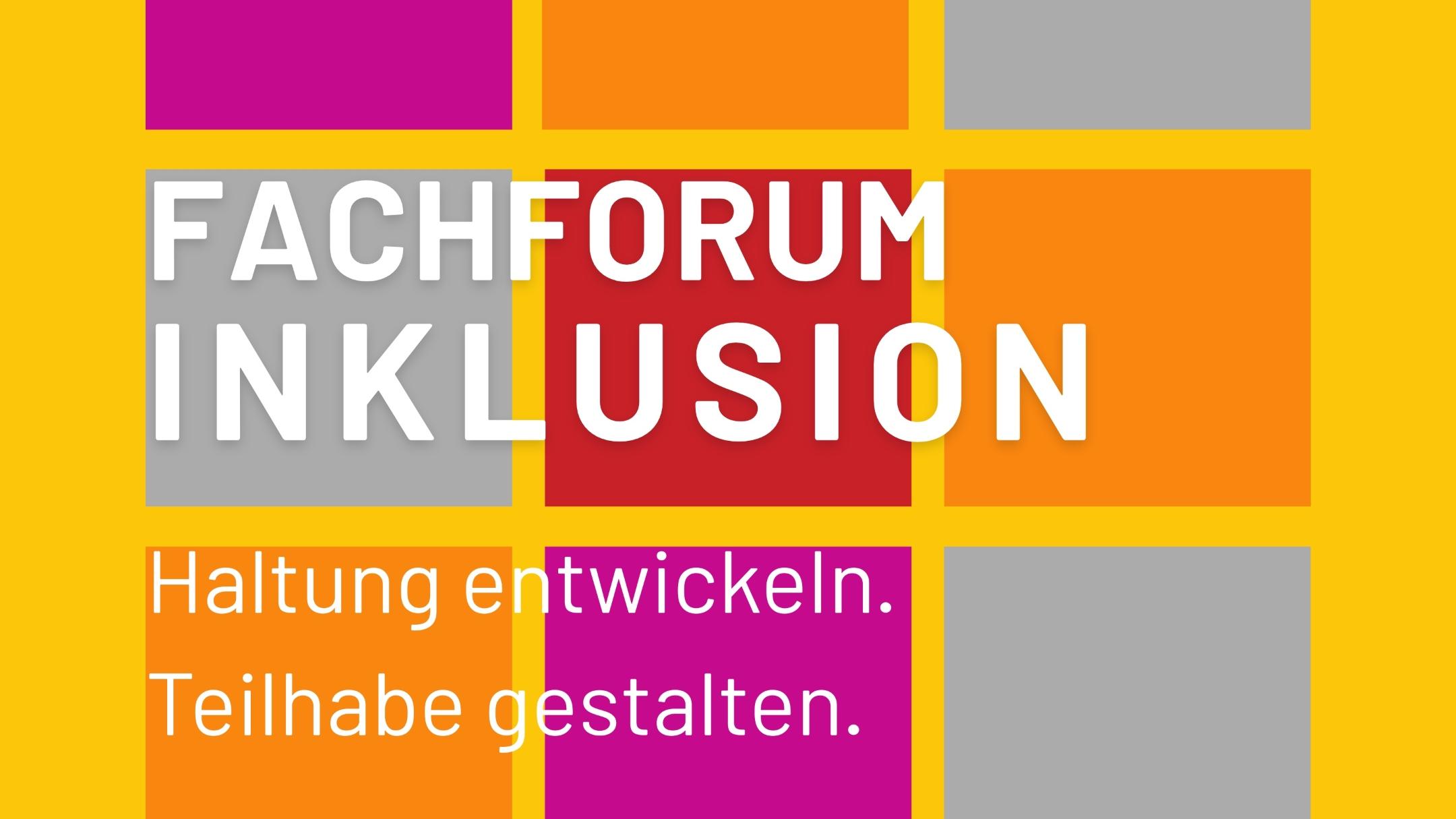 Titel der Veranstaltung vor dem Hintergrund aus bunten Kacheln